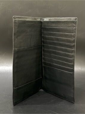 Vintage BUXTON Black Genuine Leather Credit Card Passport Travel Wallet